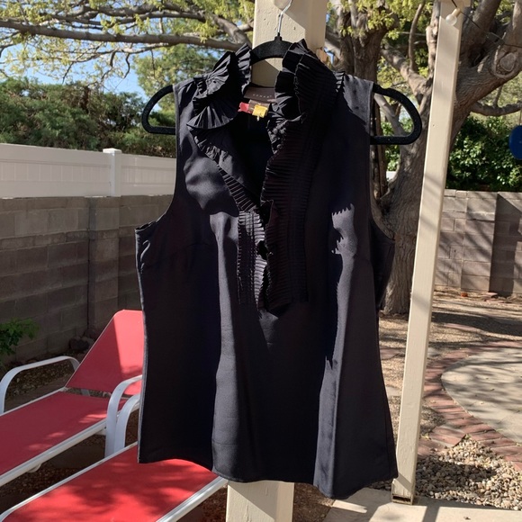 Kenar 100% silk sleeveless top black M - Picture 1 of 11